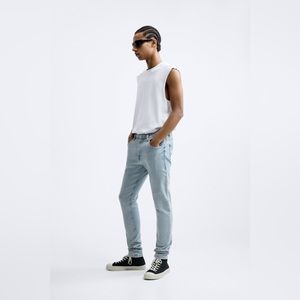Zara slim fit denim jeans light blue